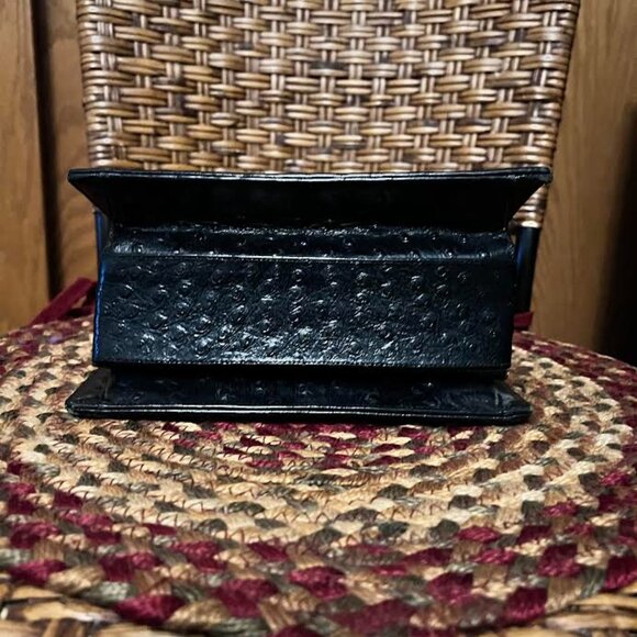 Vintage Ostrich Handbag w/Amber Handle